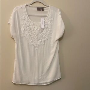 Chico's white  Embroidered Blouse
